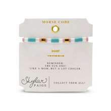 Load image into Gallery viewer, Skylar Paige - AUNT - Morse Code Tila Beaded Bracelet - Silly Sorbet
