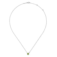 Load image into Gallery viewer, Sterling Silver Peridot Necklace with Diamond
