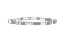 Load image into Gallery viewer, Skylar Paige - INSPIRE - Morse Code Tila Beaded Bracelet - Gracious Grey