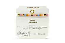 Load image into Gallery viewer, Skylar Paige - MAMA - Morse Code Tila Beaded Bracelet - Pink & Blue I Love You