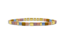 Load image into Gallery viewer, Skylar Paige - MAMA - Morse Code Tila Beaded Bracelet - Pink & Blue I Love You