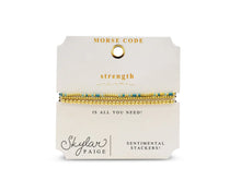 Load image into Gallery viewer, Skylar Paige - STRENGTH - Sentimental Stackers Beaded Bracelets - Tonal Turq