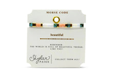 Load image into Gallery viewer, Skylar Paige - BEAUTIFUL - Morse Code Tila Beaded Bracelet - Prizeworthy Peach