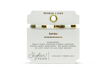 Load image into Gallery viewer, Skylar Paige - KARMA - Morse Code Tila Beaded Bracelet - Meditation Mint