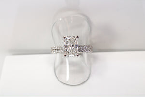 14k White Gold Lab Grown Radiant Diamond Bridal Set