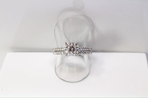 14k White Gold Lab Grown Cushion Diamond Bridal Set