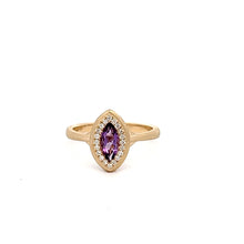 Load image into Gallery viewer, 14k Yellow Gold Amethyst Ring with Diamonds
