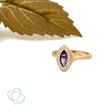 Load image into Gallery viewer, 14k Yellow Gold Amethyst Ring with Diamonds
