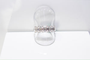 14k White Gold Lab Grown Emerald Cut Diamond Band