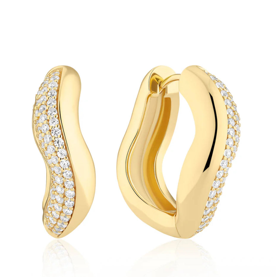 18k Gold Plated Sterling Silver CZ Earrings