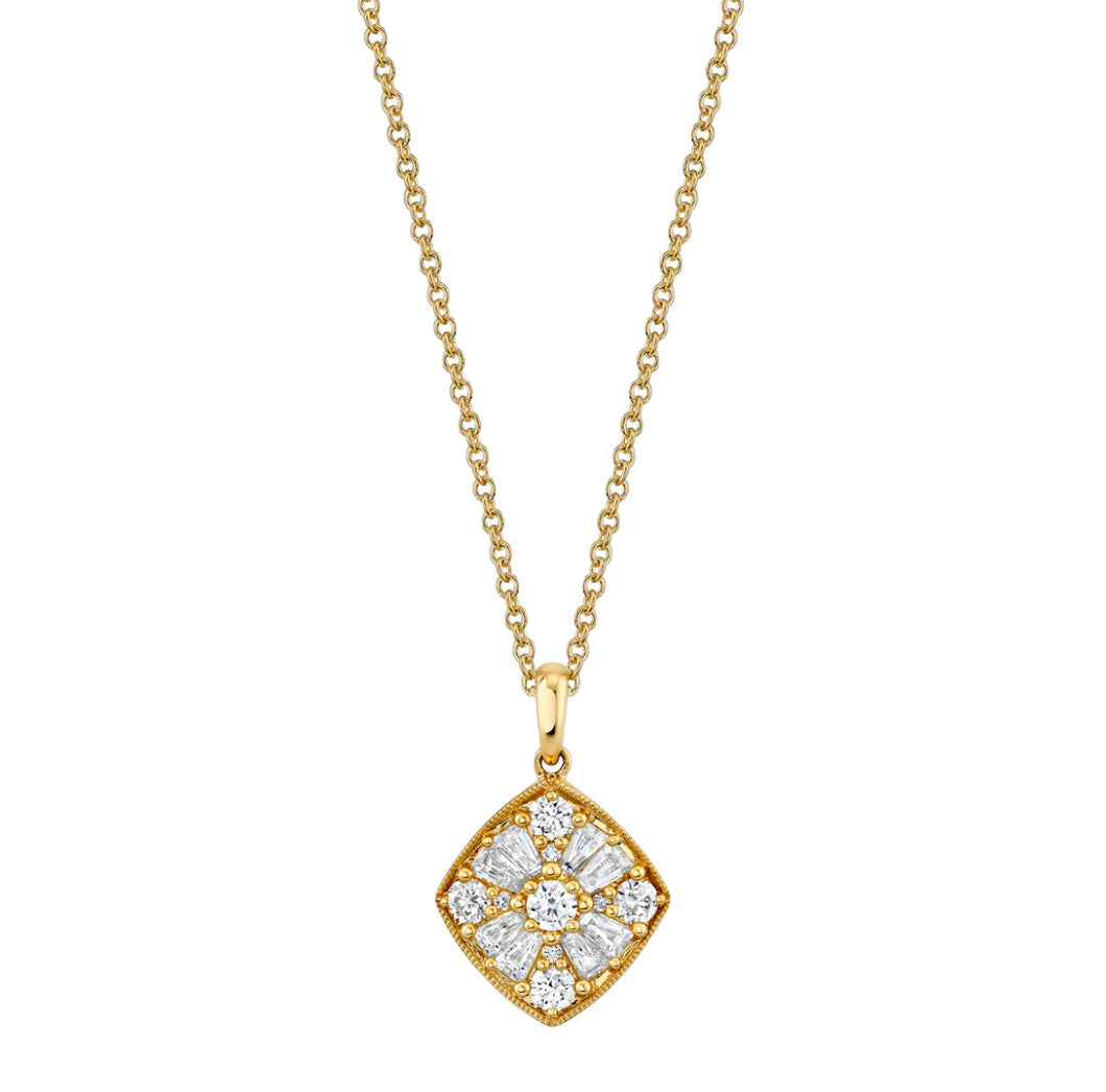 14k Yellow Gold Diamond Pendant