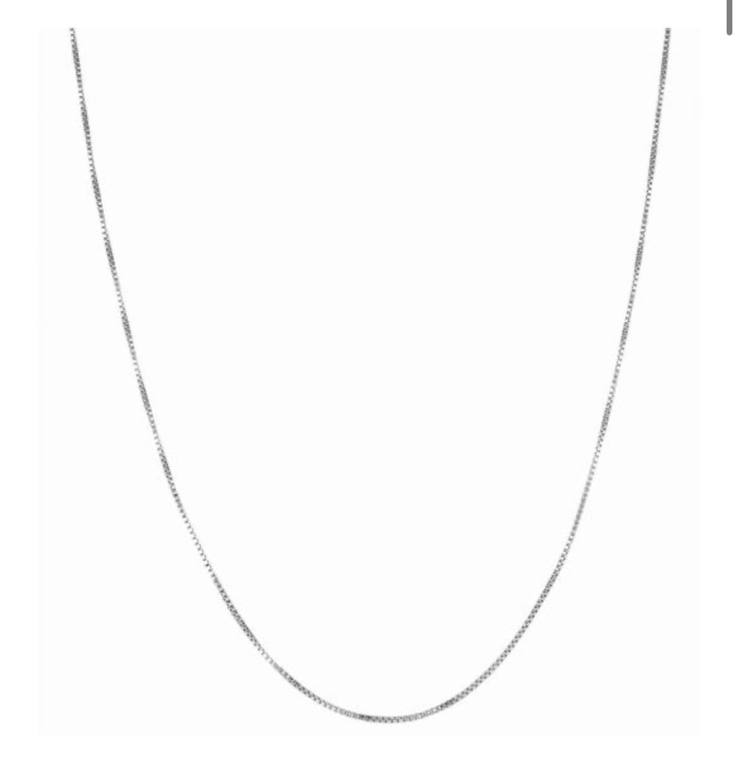 Sterling Silver 1.1mm Classic Box Chain 18”