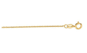 14K Yellow Gold 1.1mm Diamond Cut Cable Chain 16”
