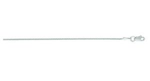 14K White Gold 1mm Round Wheat Chain 20”