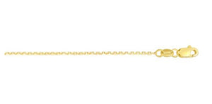 14K Yellow Gold 0.87mm Diamond Cut Cable Chain 16”