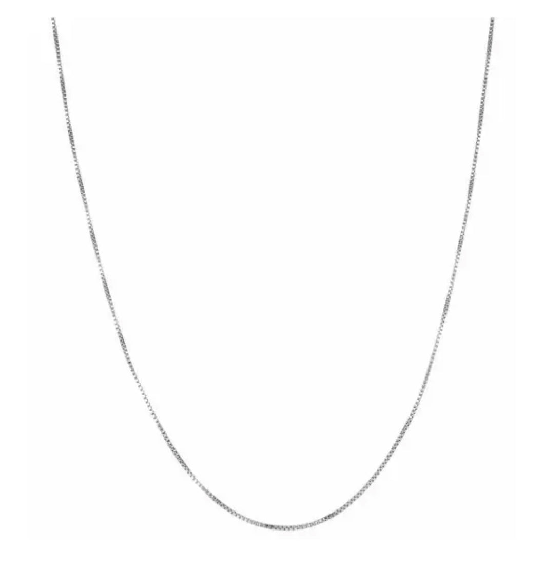 Sterling Silver 1.1mm Classic Box Chain 16”