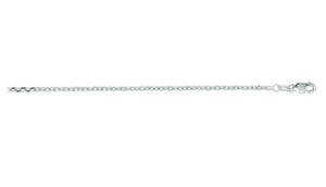 14K White Gold 1.9mm Diamond Cut Cable Chain 18”