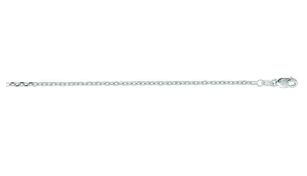 14K White Gold 1.9mm Diamond Cut Cable Chain 18”