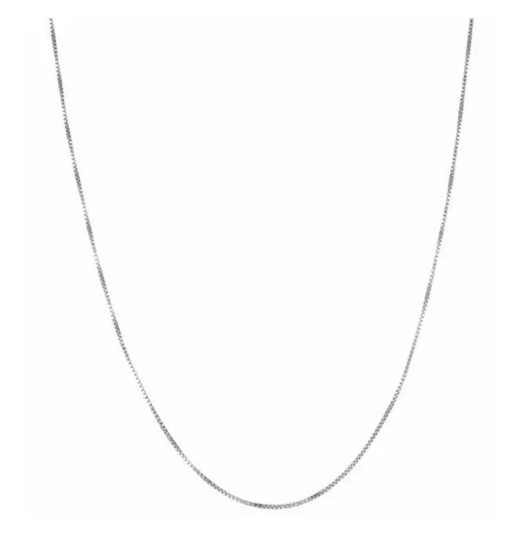 Sterling Silver 1.1mm Classic Box Chain 20”