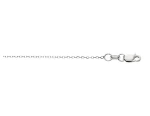 14K White Gold 0.87mm Diamond Cut Cable Chain 18”