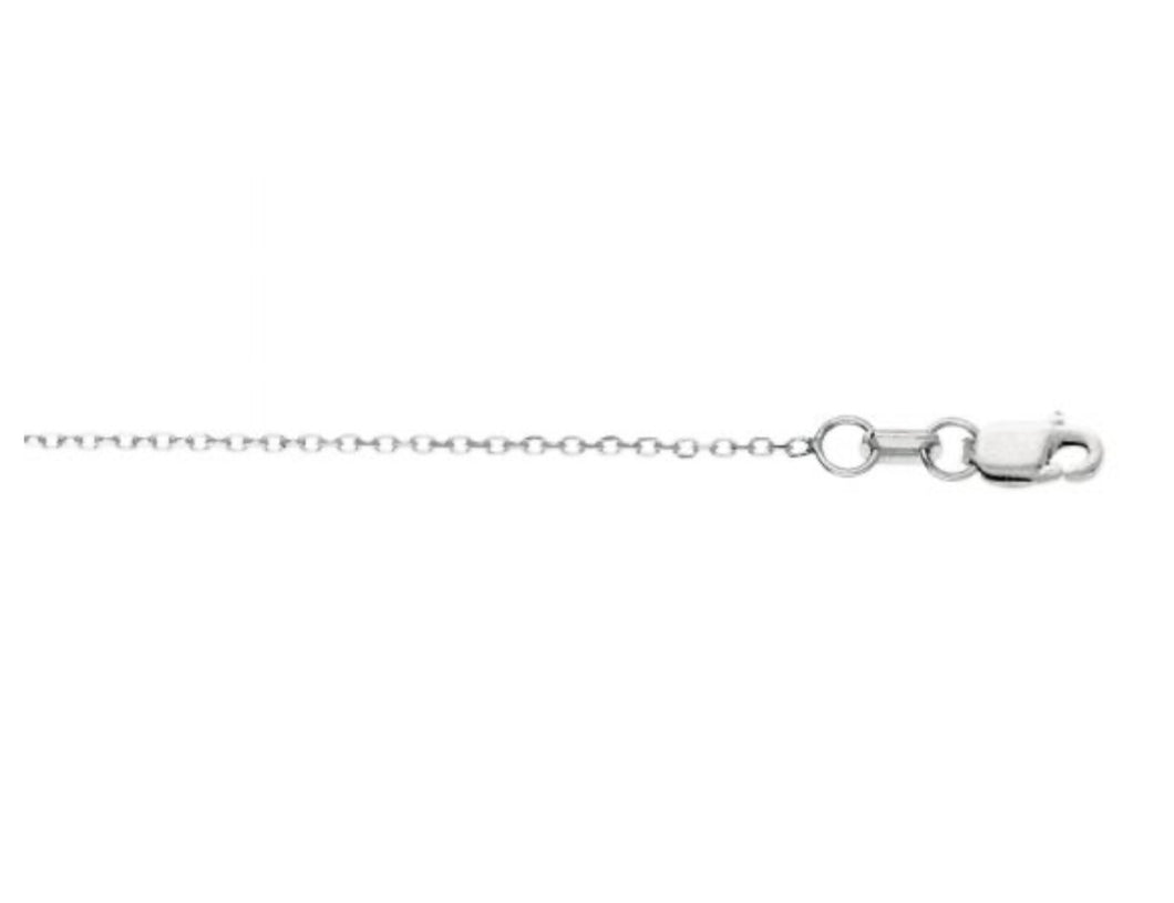 14K White Gold 0.87mm Diamond Cut Cable Chain 18”