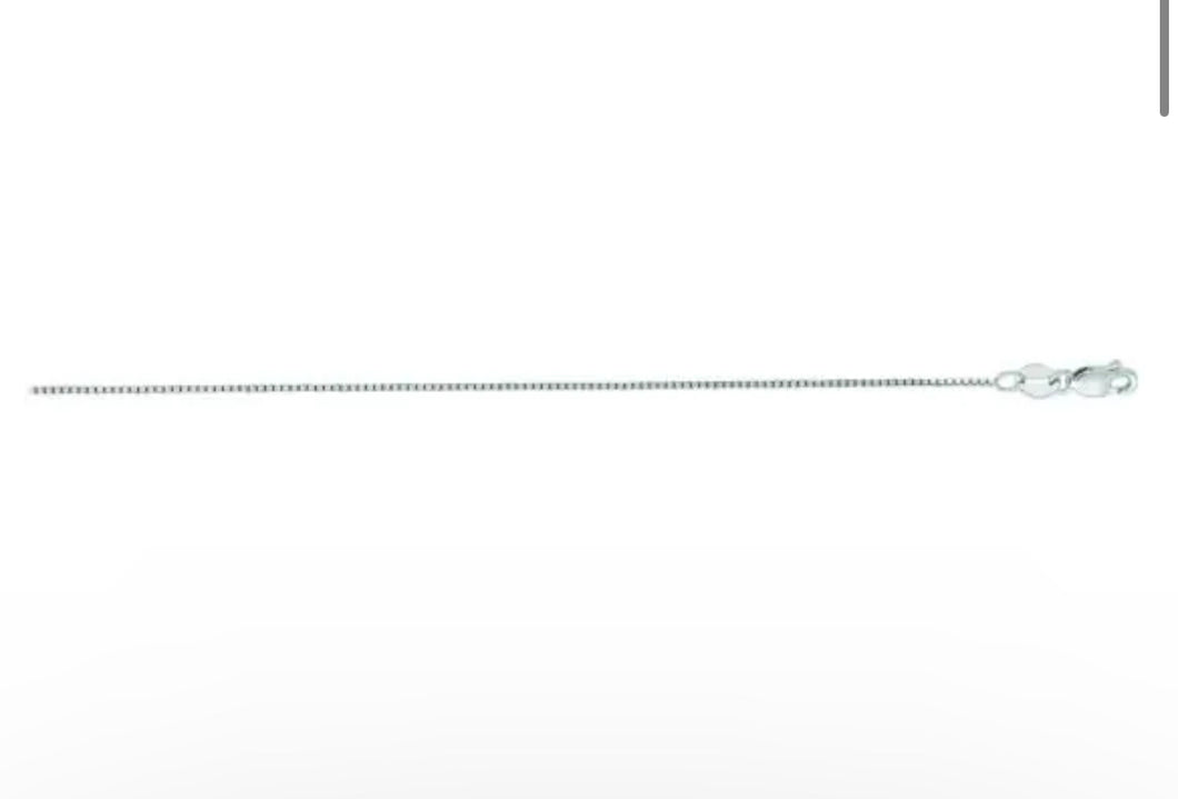 14K White Gold 0.68mm Classic Box Chain