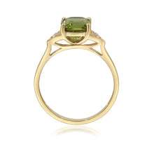 Load image into Gallery viewer, 14k Yellow Gold Peridot Ring with Diamonds
