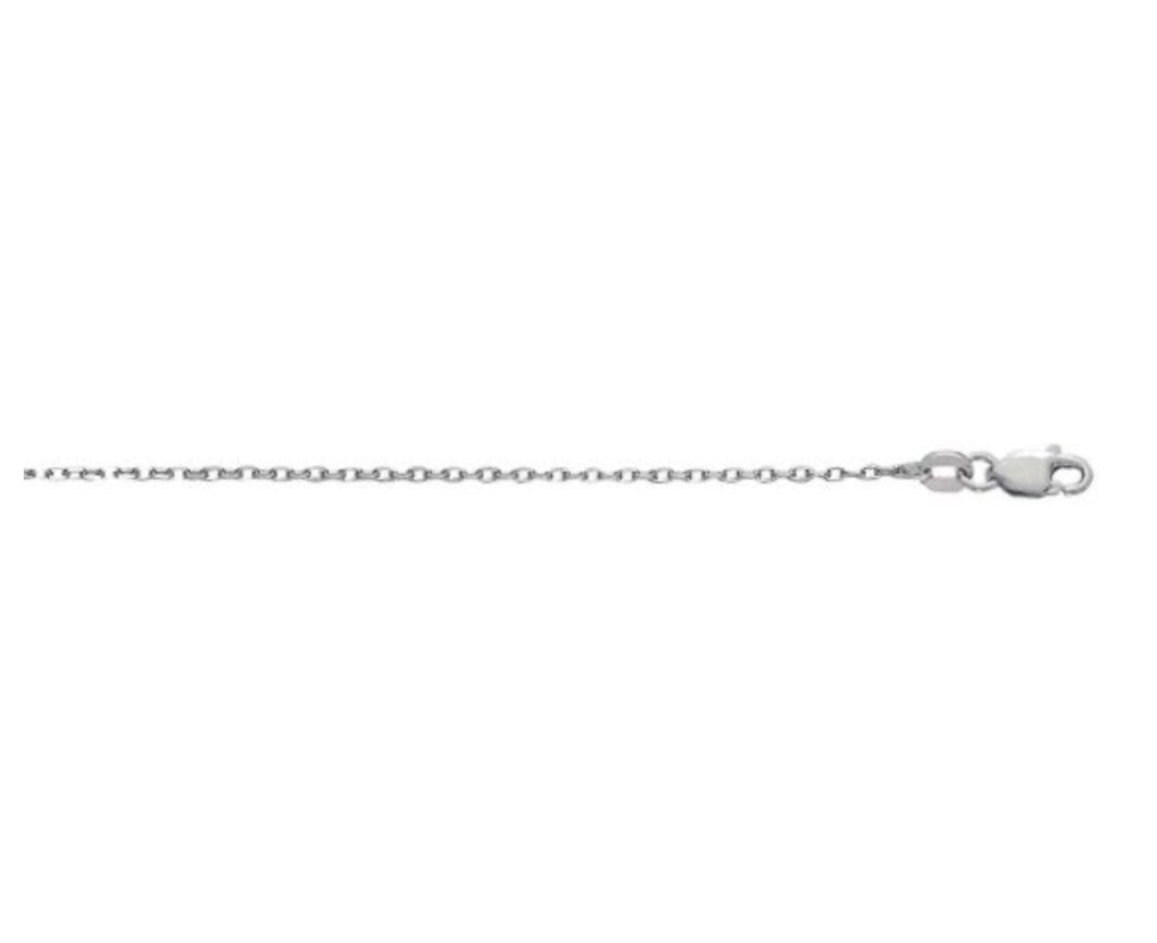 Sterling Silver 0.8mm Diamond Cut Cable Chain 20”