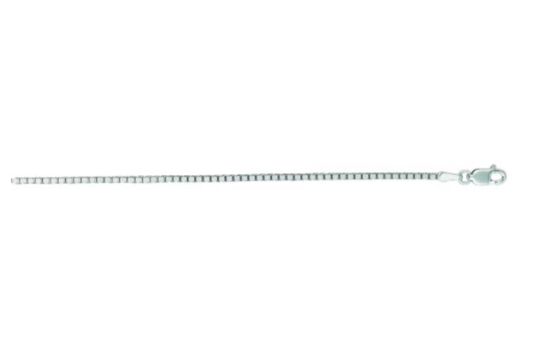 14K White Gold 1.4mm Classic Box Chain 16”
