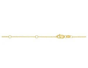 14K Yellow Gold 0.87mm Double Extendable Diamond Cut Cable Chain 18”