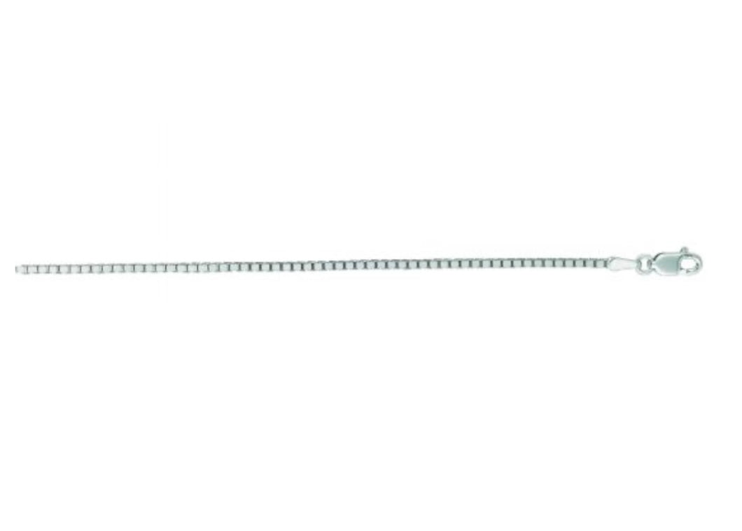 14K White Gold 1.4mm Classic Box Chain 18”