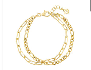 18k Gold Plated Sterling Silver Double Bracelet