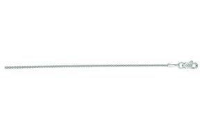 14K White Gold 1.2mm Round Wheat Chain 16”