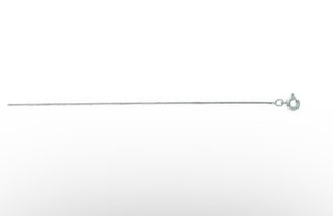 14K White Gold .6mm Classic Box Chain 20”