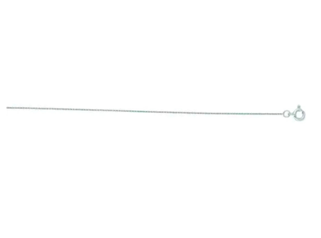 14K White Gold .45mm Classic Box Chain 18”