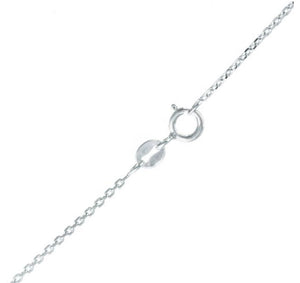 14K White Gold 1.1mm Diamond Cut Cable Chain 24”