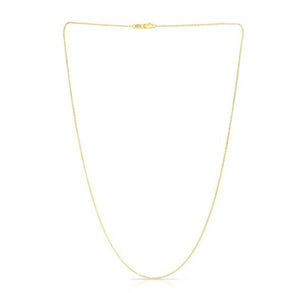 14K Yellow Gold 0.87mm Diamond Cut Cable Chain 18”
