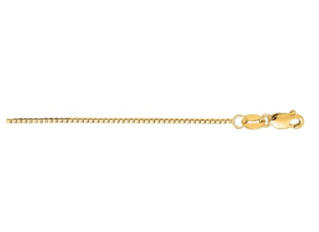 14K Yellow Gold .75mm Classic Box Chain 18”
