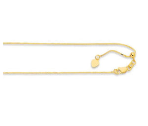14K Yellow Gold 0.68mm Adjustable Box Chain 22”