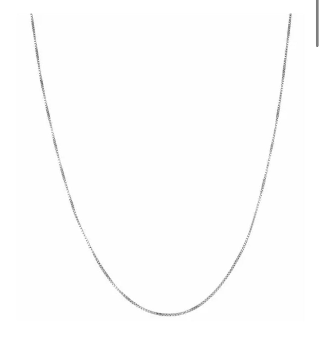 Sterling Silver 1.1mm Classic Box Chain 24”