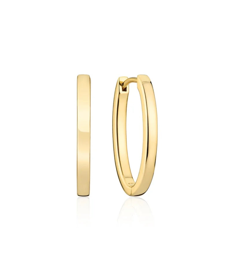18k Gold Plated Sterling Silver Hoop Earrings