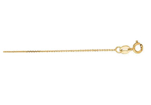 14K Yellow Gold 0.5mm Diamond Cut Flat Cable Chain 18”