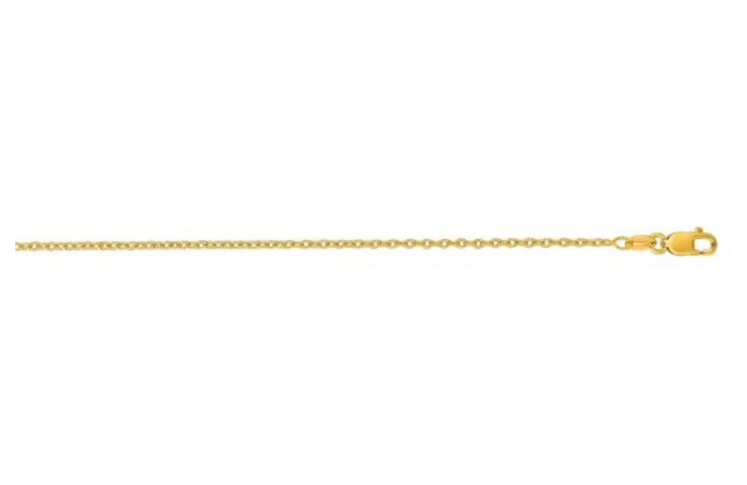 14K Yellow Gold 1.5mm Oval Cable Chain 16”