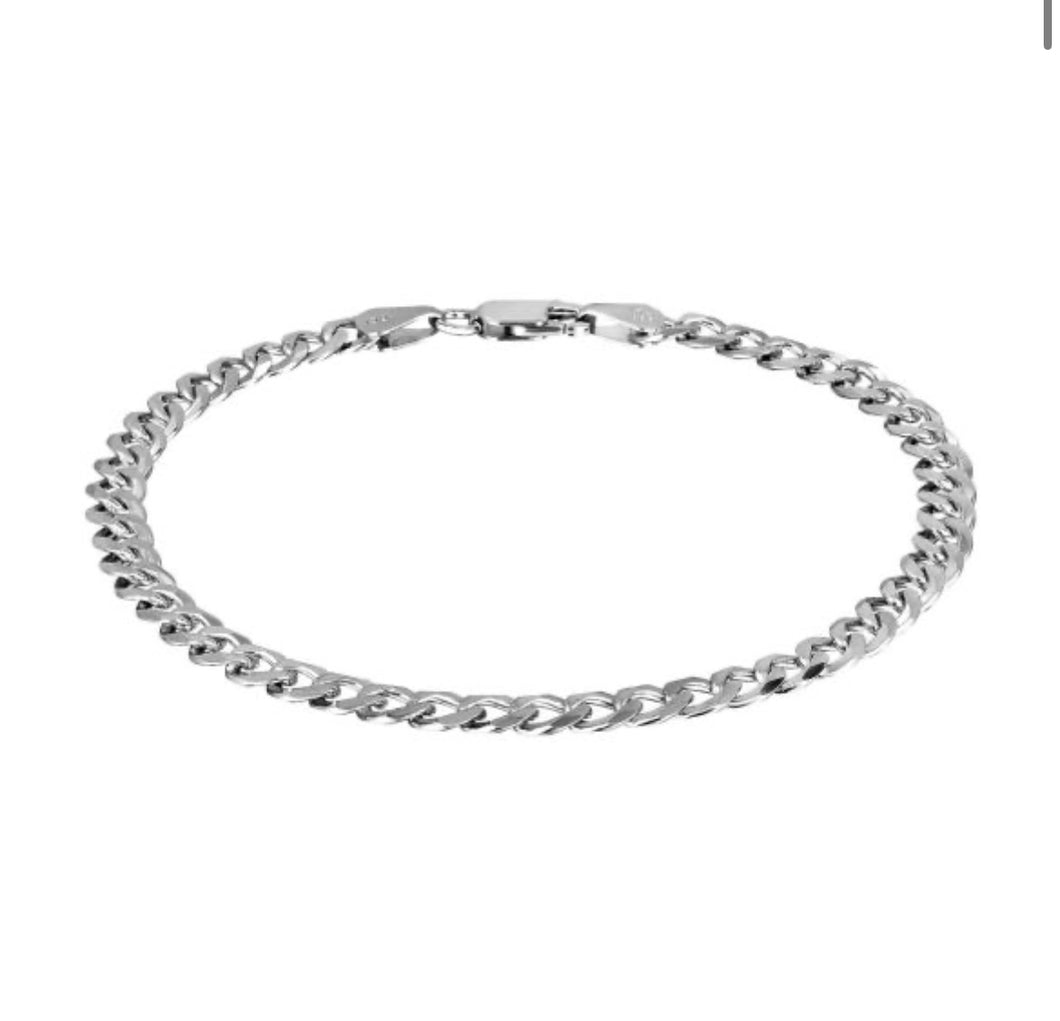 Sterling Silver 5.5mm Comfort Curb Chain Bracelet 8.5”