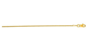 14K Yellow Gold 1.2mm Round Wheat Chain 16”