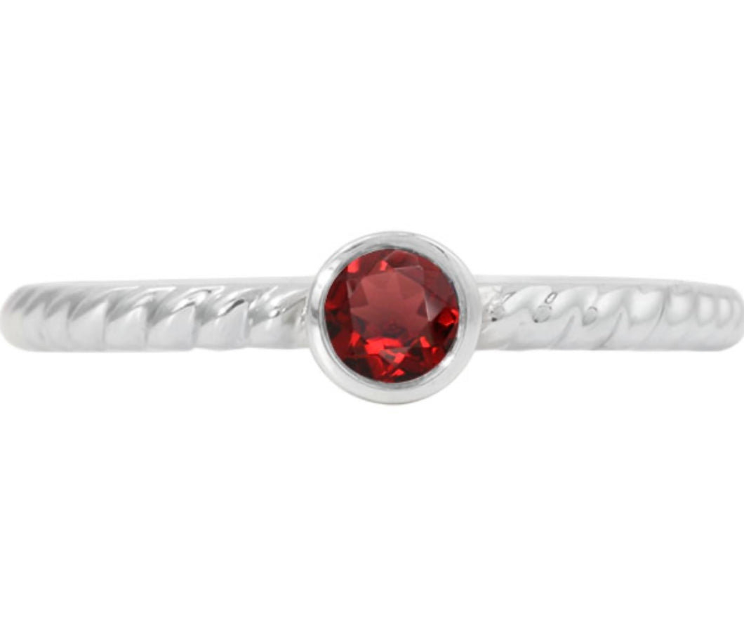 Sterling Silver Garnet Ring