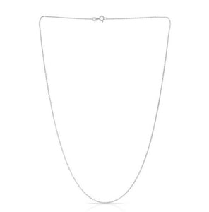 14K White Gold 1.1mm Diamond Cut Cable Chain 16”