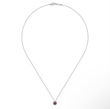 Load image into Gallery viewer, 14k White Gold Pink Tourmaline Necklace with Diamonds
