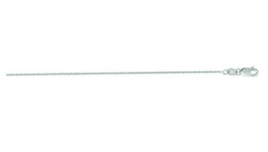 14K White Gold 1.1mm Diamond Cut Cable Chain 18”