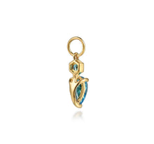 Load image into Gallery viewer, 14k Yellow Gold Blue Topaz Earring Charm
